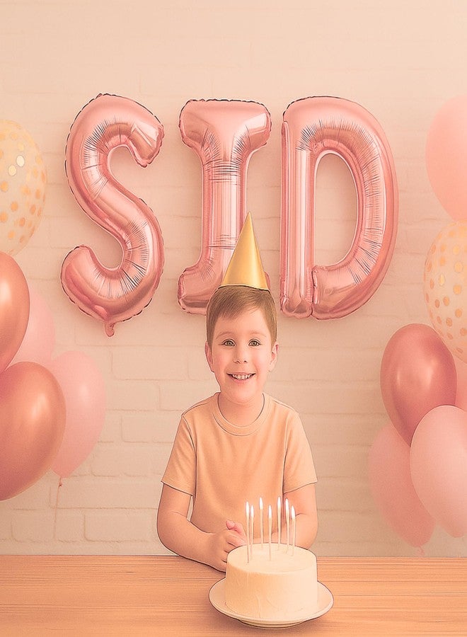 Flyloons Rose Gold T Letter Foil Balloon Alphabets Balloons Perfect for Birthday Decoration Items, Anniversary, Bachelorette, Wedding, Farewell Create Your Own Custom Phrase and Name - Image 2